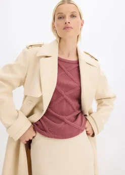 Best Pullover mit horizonatalem Zopfmuster Damen Bekleidung·Umstandsmode|Strickmode