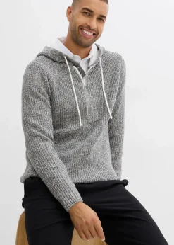 Herren bonprix Pullover & Strickjacken|Große Größen|Pullover mit Kapuze