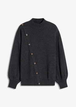 New Pullover mit Knopfleiste Damen Strickmode|Pullover & Strickjacken