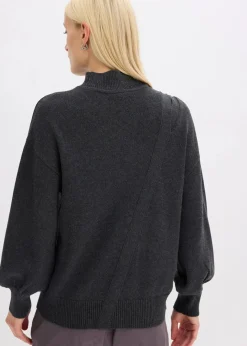 New Pullover mit Knopfleiste Damen Strickmode|Pullover & Strickjacken