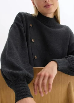 New Pullover mit Knopfleiste Damen Strickmode|Pullover & Strickjacken