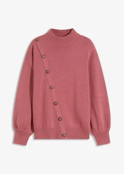 Damen bonprix Strickmode|Pullover & Strickjacken|Pullover mit Knopfleiste