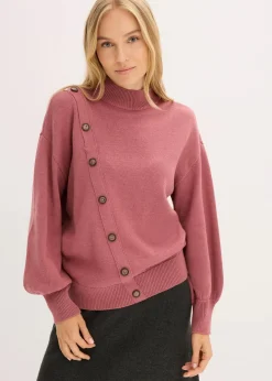 Damen bonprix Strickmode|Pullover & Strickjacken|Pullover mit Knopfleiste