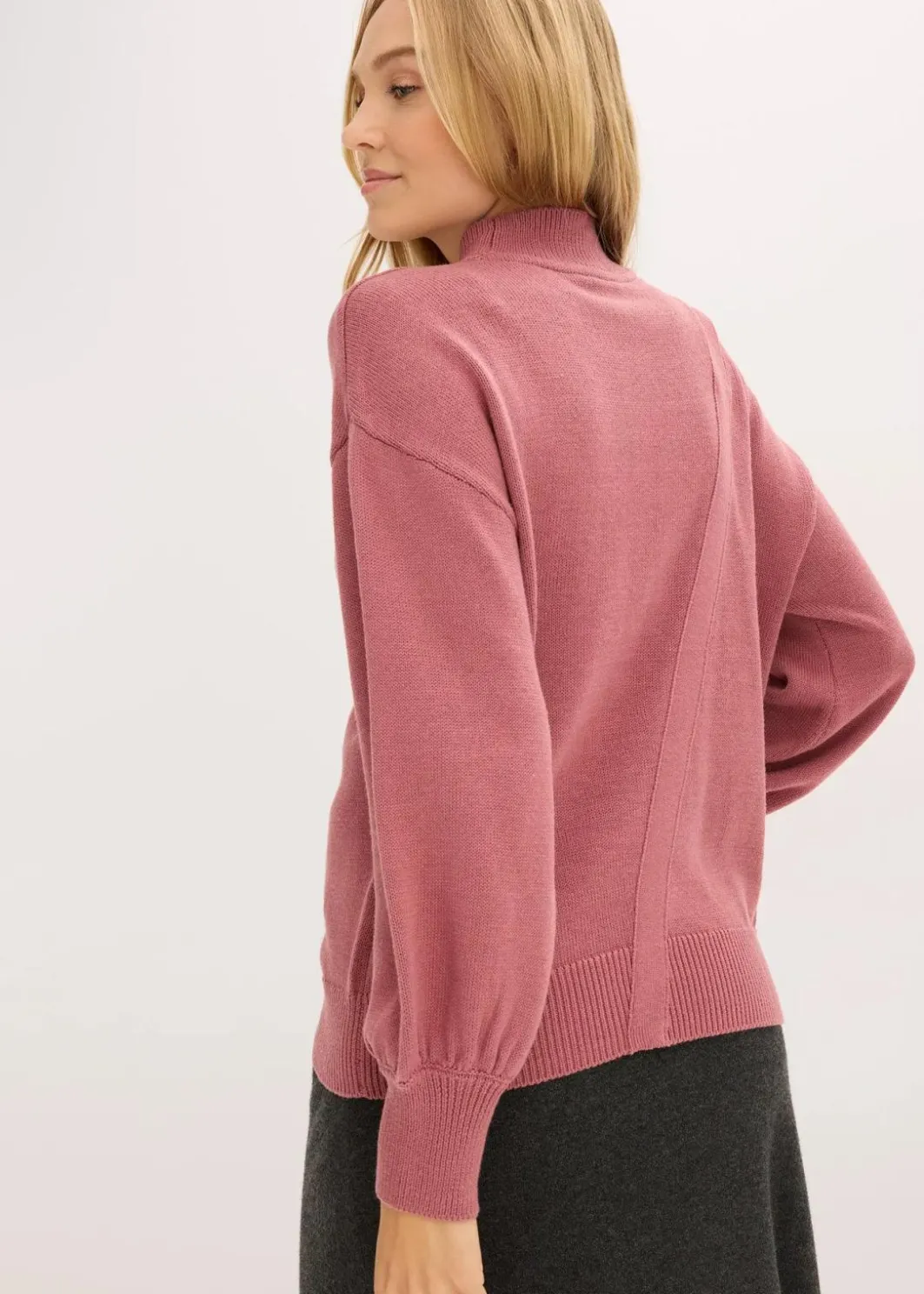 Damen bonprix Strickmode|Pullover & Strickjacken|Pullover mit Knopfleiste