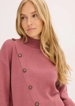 Damen bonprix Strickmode|Pullover & Strickjacken|Pullover mit Knopfleiste