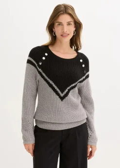 Hot Pullover mit Knöpfen Damen Bekleidung·Umstandsmode|Strickmode