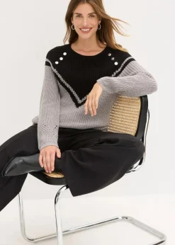 Hot Pullover mit Knöpfen Damen Bekleidung·Umstandsmode|Strickmode