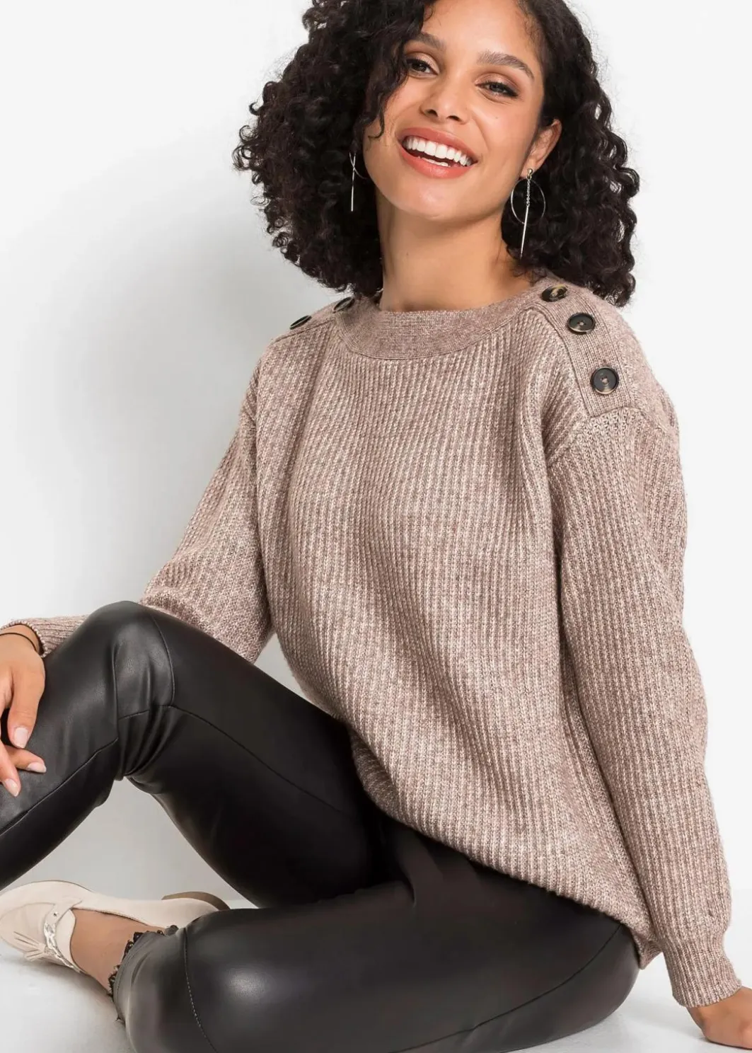 Outlet Pullover mit Knöpfen Damen Bekleidung·Umstandsmode|Strickmode
