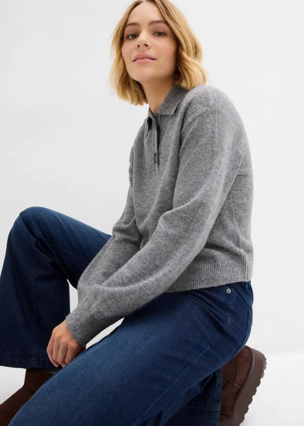 Damen bonprix Bekleidung·Umstandsmode|Strickmode|Pullover mit Kragen