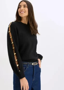 Damen bonprix Bekleidung·Umstandsmode|Bekleidung·Jeans|Pullover mit Metall-Perlen