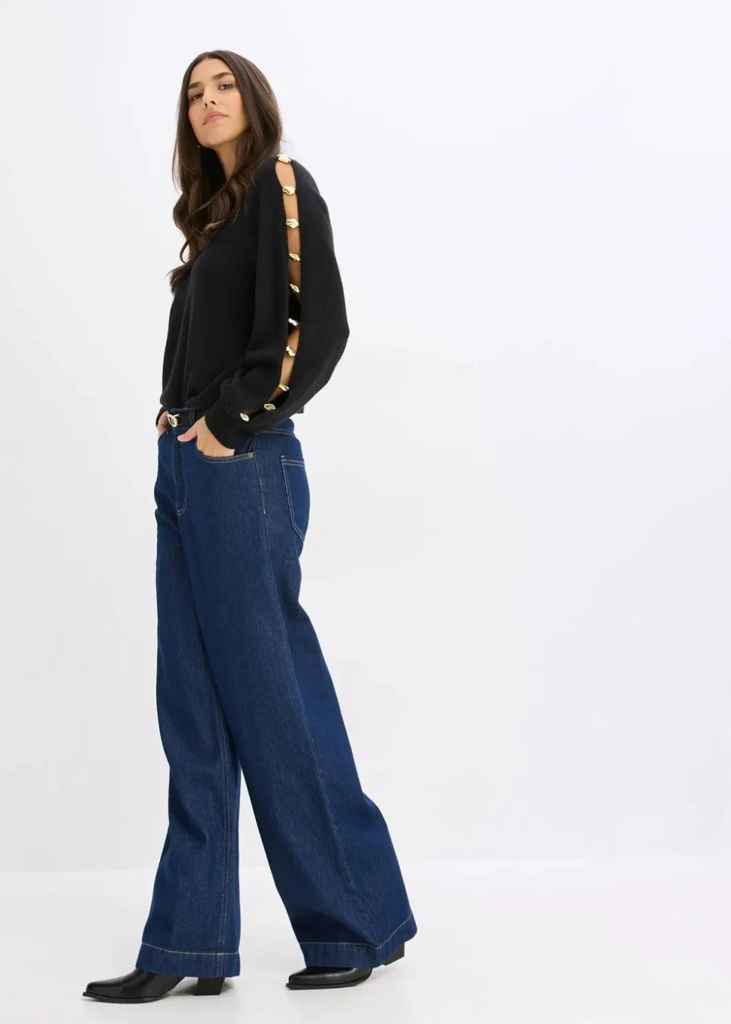 Damen bonprix Bekleidung·Umstandsmode|Bekleidung·Jeans|Pullover mit Metall-Perlen