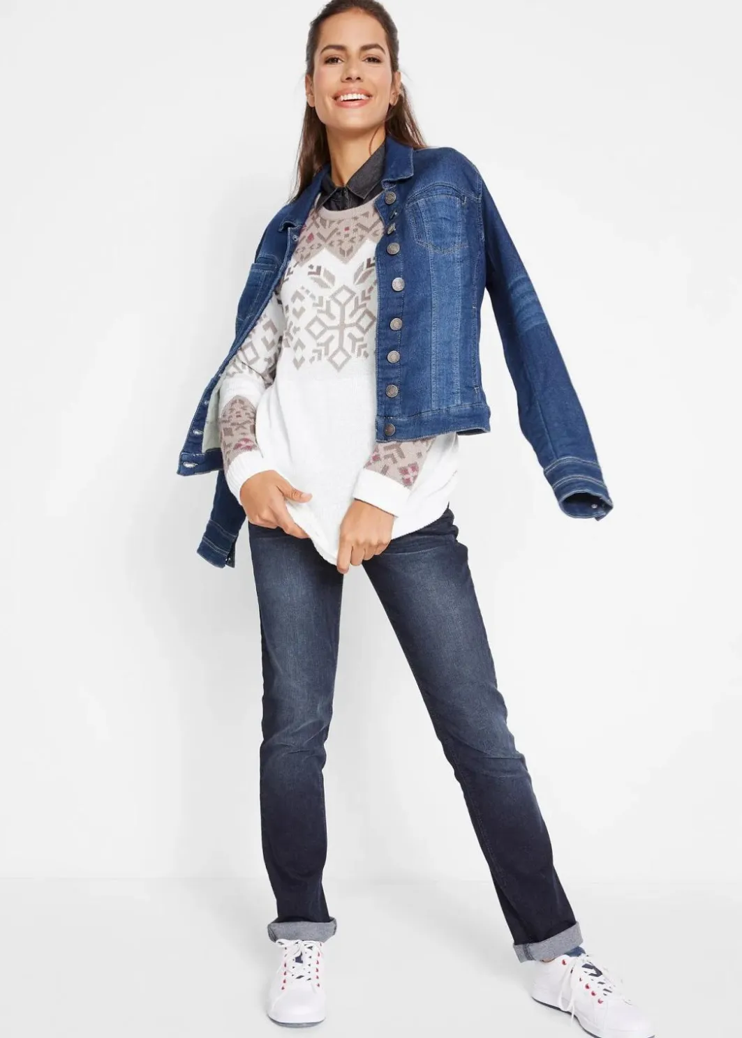 Damen bonprix Bekleidung·Umstandsmode|Pullover & Strickjacken|Pullover mit Norwegermuster