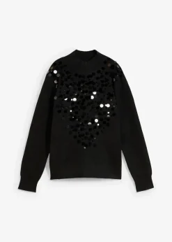 Damen bonprix Nachhaltigere Materialien|Pullover & Strickjacken|Pullover mit Pailetten