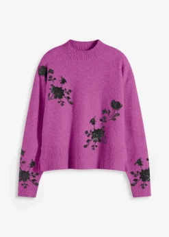 Damen bonprix Bekleidung·Umstandsmode|Pullover & Strickjacken|Pullover mit Pailettenstickerei
