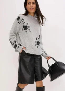Damen bonprix Bekleidung·Umstandsmode|Pullover & Strickjacken|Pullover mit Pailettenstickerei