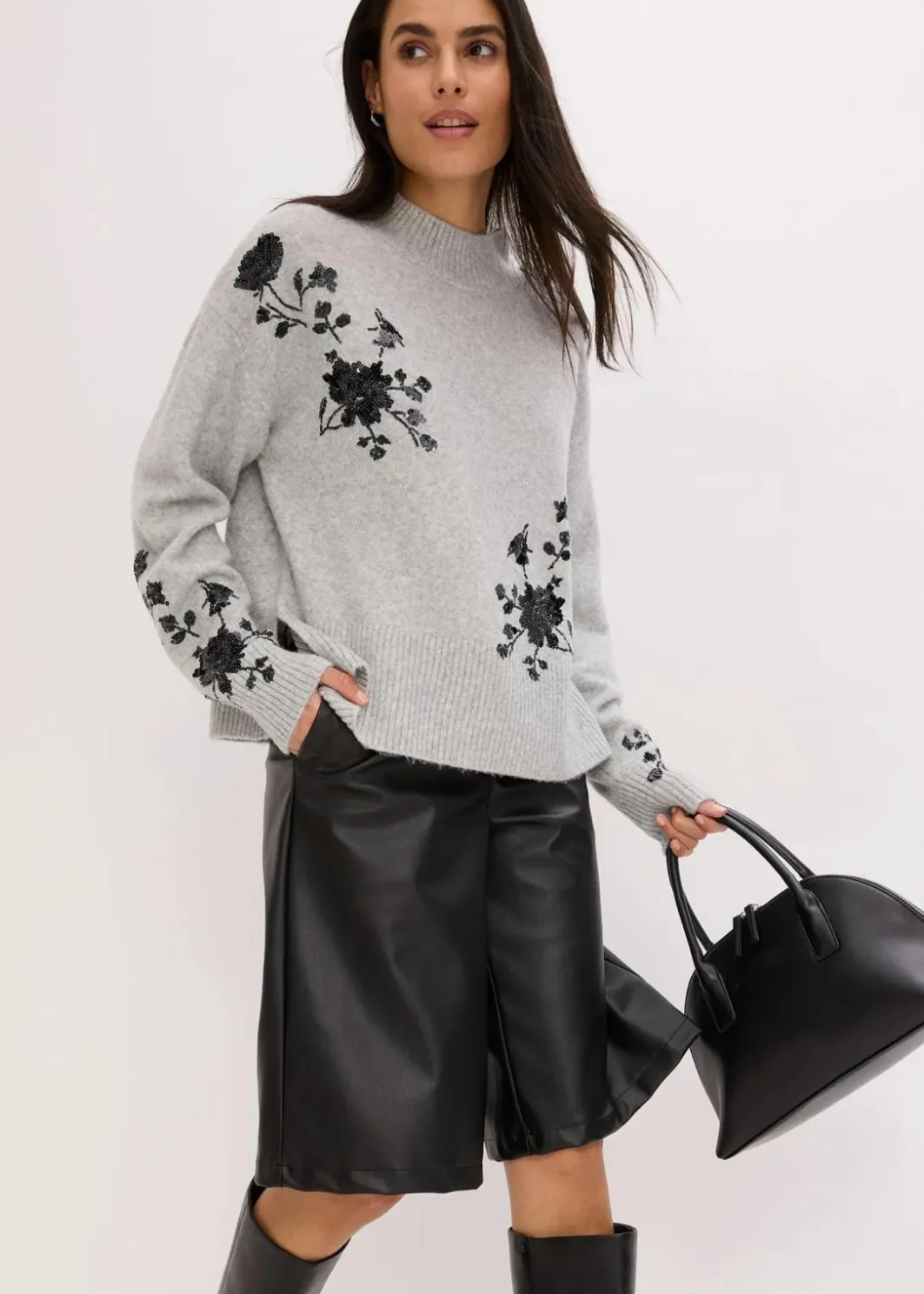 Damen bonprix Bekleidung·Umstandsmode|Pullover & Strickjacken|Pullover mit Pailettenstickerei