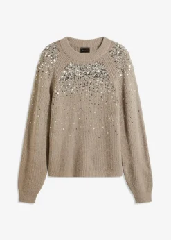 Damen bonprix Pullover & Strickjacken|Bekleidung·Jeans|Pullover mit Pailletten