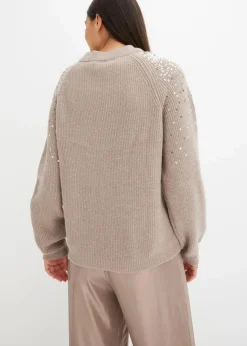 Damen bonprix Pullover & Strickjacken|Bekleidung·Jeans|Pullover mit Pailletten