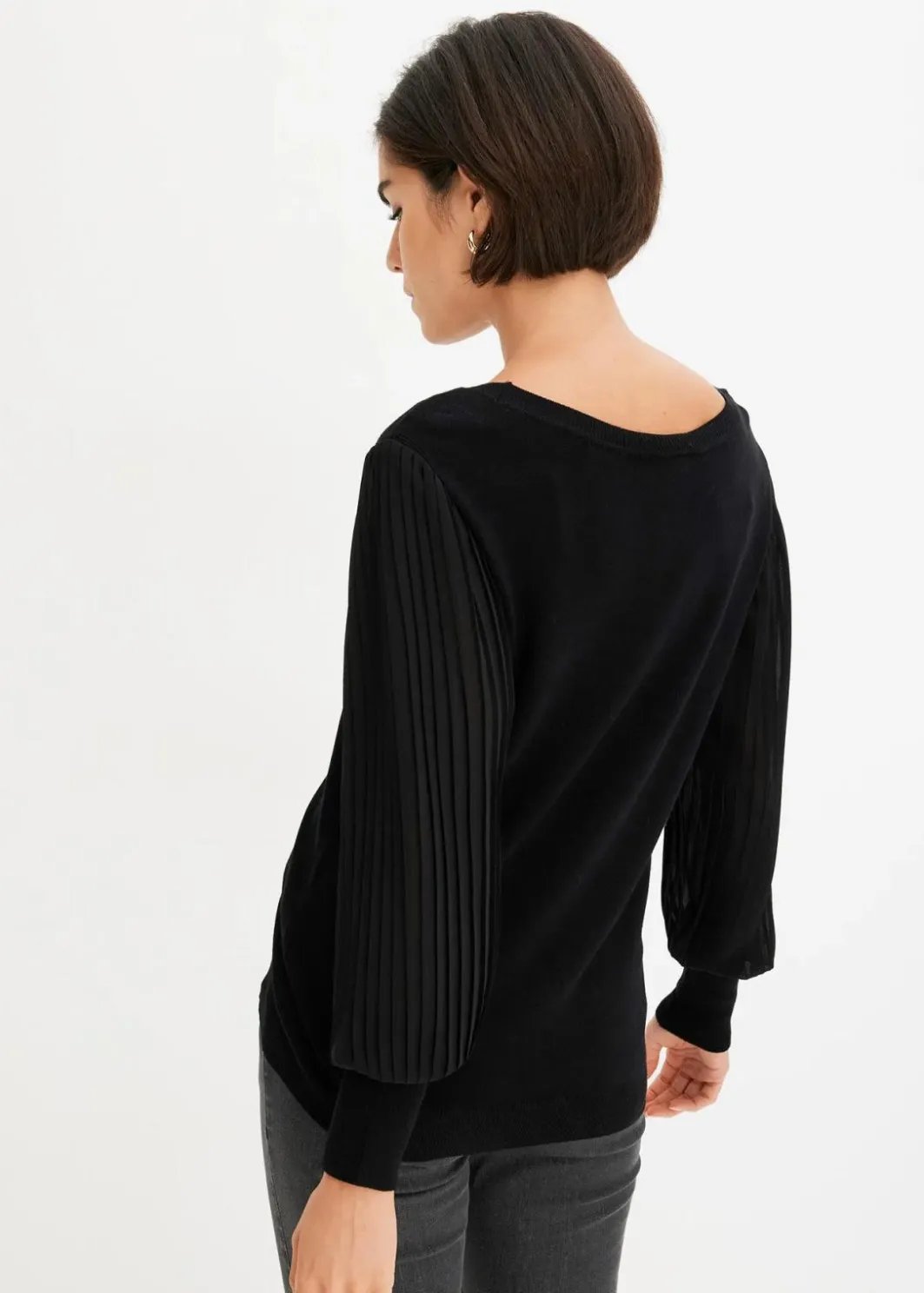 Damen bonprix Bekleidung·Umstandsmode|Strickmode|Pullover mit plissierten Ärmeln