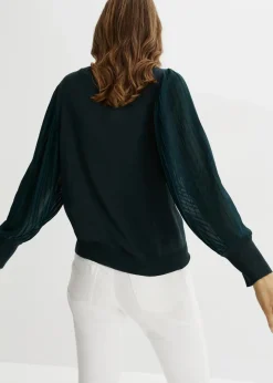 Damen bonprix Bekleidung·Umstandsmode|Strickmode|Pullover mit plissierten Ärmeln