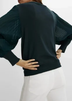 Damen bonprix Bekleidung·Umstandsmode|Strickmode|Pullover mit plissierten Ärmeln