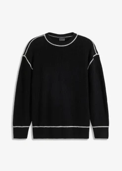 Herren bonprix Große Größen|Pullover & Strickjacken|Pullover mit recycelter Baumwolle, Loose Fit
