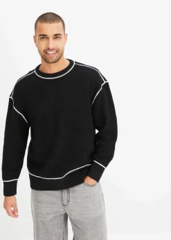 Herren bonprix Große Größen|Pullover & Strickjacken|Pullover mit recycelter Baumwolle, Loose Fit