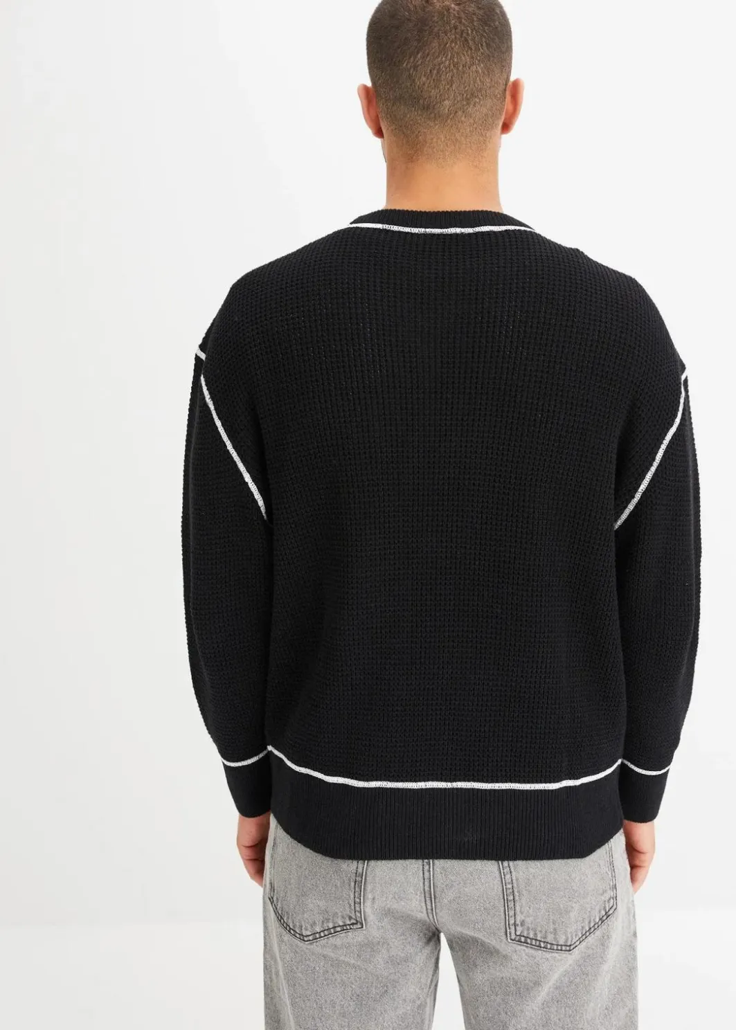 Herren bonprix Große Größen|Pullover & Strickjacken|Pullover mit recycelter Baumwolle, Loose Fit
