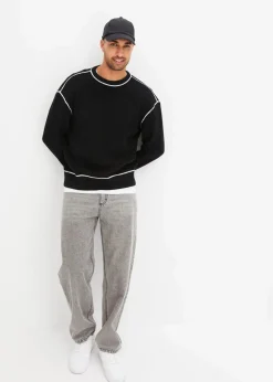 Herren bonprix Große Größen|Pullover & Strickjacken|Pullover mit recycelter Baumwolle, Loose Fit