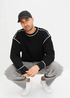 Herren bonprix Große Größen|Pullover & Strickjacken|Pullover mit recycelter Baumwolle, Loose Fit