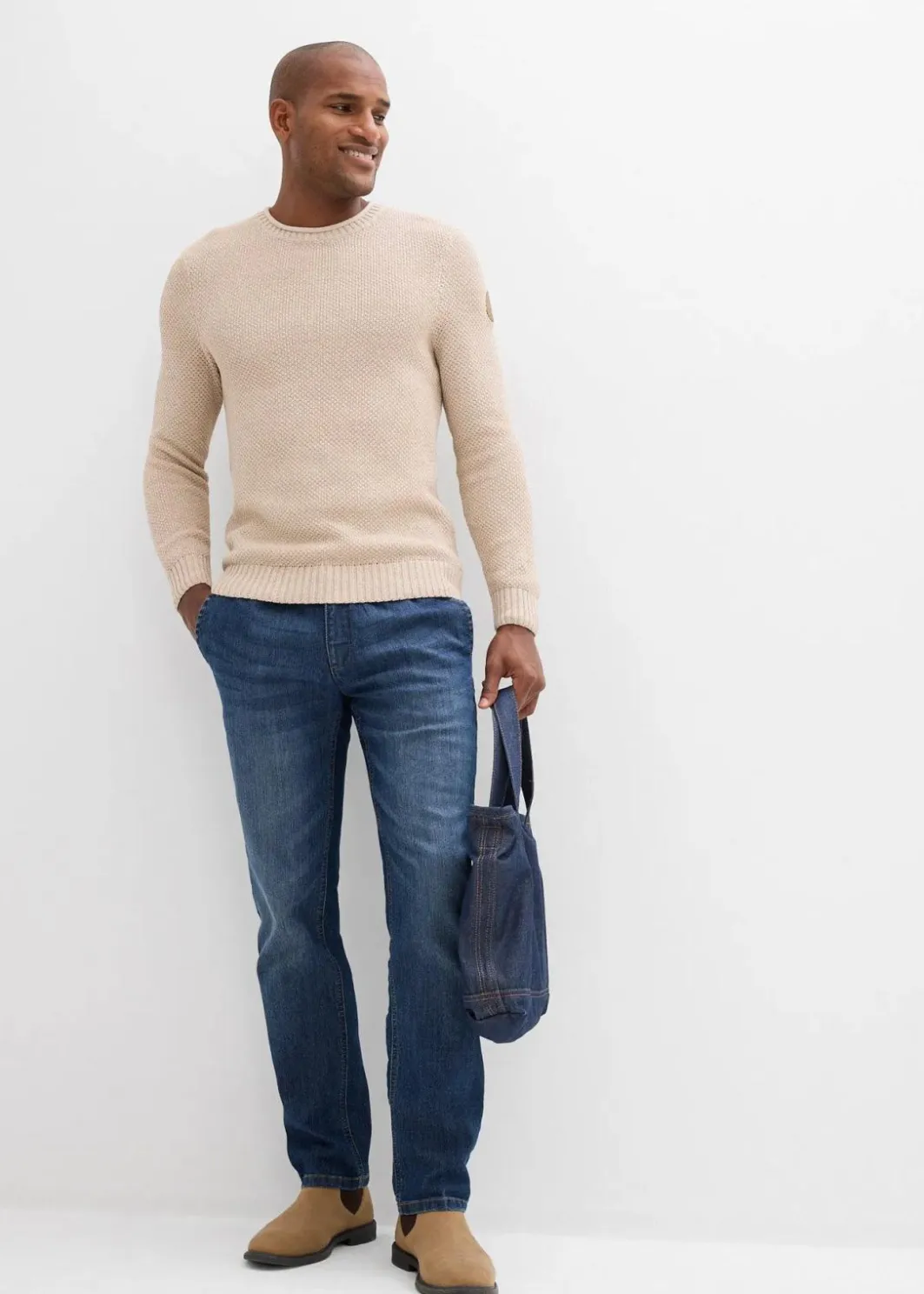 Herren bonprix Große Größen|Pullover & Strickjacken|Pullover mit recycelter Baumwolle