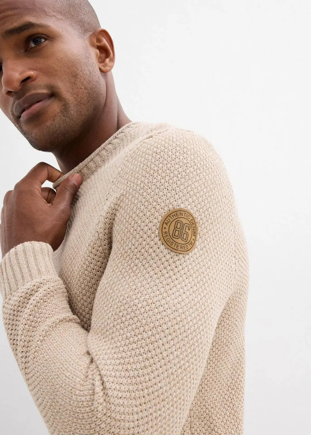 Herren bonprix Große Größen|Pullover & Strickjacken|Pullover mit recycelter Baumwolle