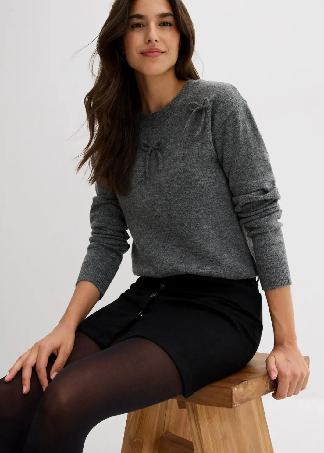 Damen bonprix Pullover & Strickjacken|Strickmode|Pullover mit Schleifen