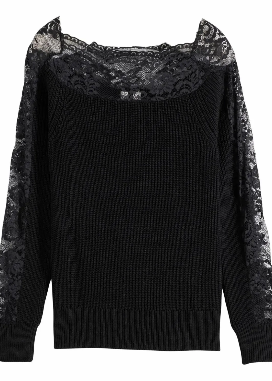 Pullover mit Spitze Damen Strickmode|Pullover & Strickjacken