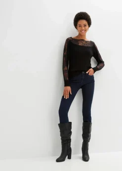 Pullover mit Spitze Damen Strickmode|Pullover & Strickjacken