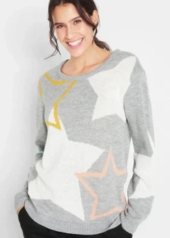 Damen bonprix Bekleidung·Umstandsmode|Bekleidung·Jeans|Pullover mit Sternendruck