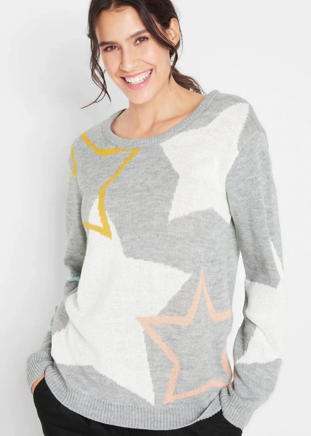 Damen bonprix Bekleidung·Umstandsmode|Bekleidung·Jeans|Pullover mit Sternendruck