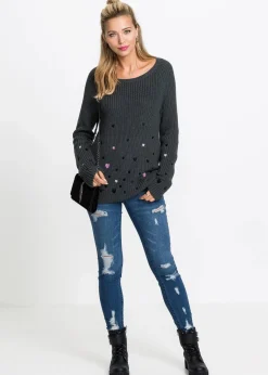 Damen bonprix Bekleidung·Umstandsmode|Bekleidung·Jeans|Pullover mit Stickerei