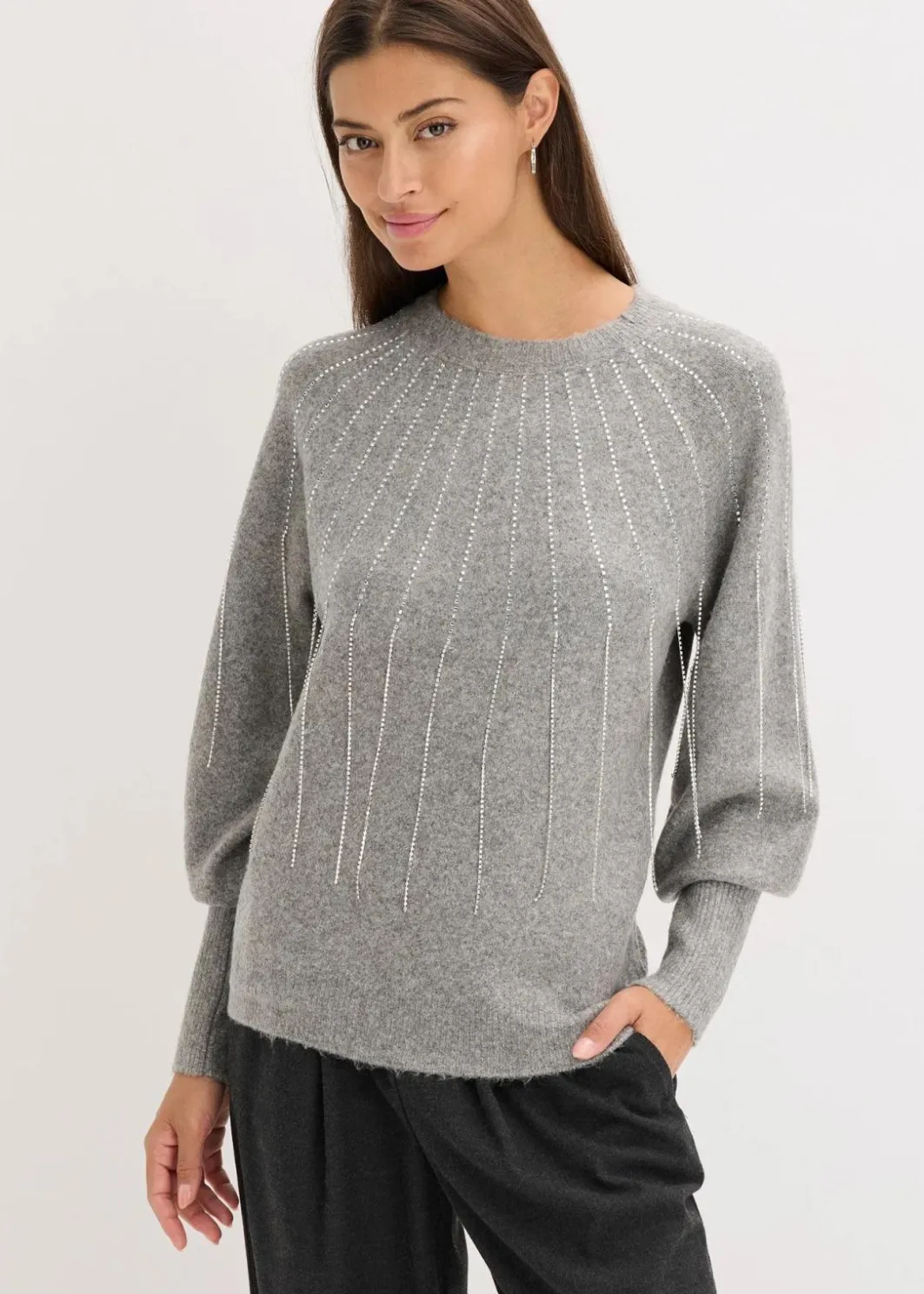 Best Pullover mit Strass-Applikation Damen Strickmode|Pullover & Strickjacken