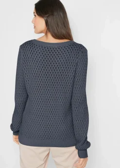 New Pullover mit Strukturstrick aus Baumwollmix Damen Pullover & Strickjacken|Strickmode