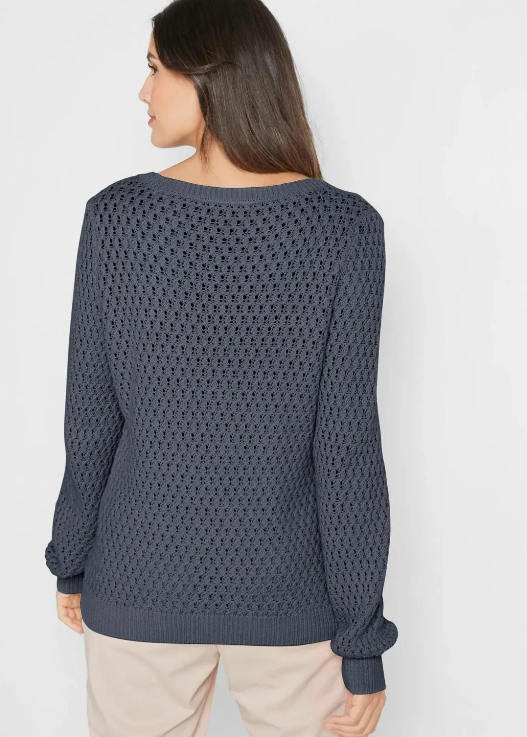 New Pullover mit Strukturstrick aus Baumwollmix Damen Pullover & Strickjacken|Strickmode
