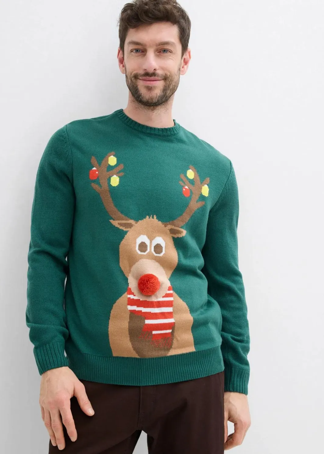 Herren bonprix Große Größen|Pullover & Strickjacken|Pullover mit Weihnachtsmotiv