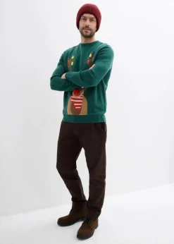 Herren bonprix Große Größen|Pullover & Strickjacken|Pullover mit Weihnachtsmotiv
