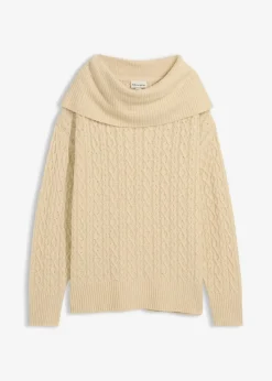 Damen bonprix Nachhaltigere Materialien|Pullover & Strickjacken|Pullover mit Zopfmuster