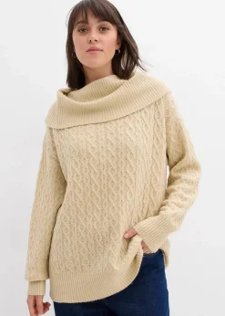 Damen bonprix Nachhaltigere Materialien|Pullover & Strickjacken|Pullover mit Zopfmuster