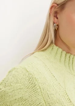Damen bonprix Pullover & Strickjacken|Strickmode|Pullover mit Zopfmuster