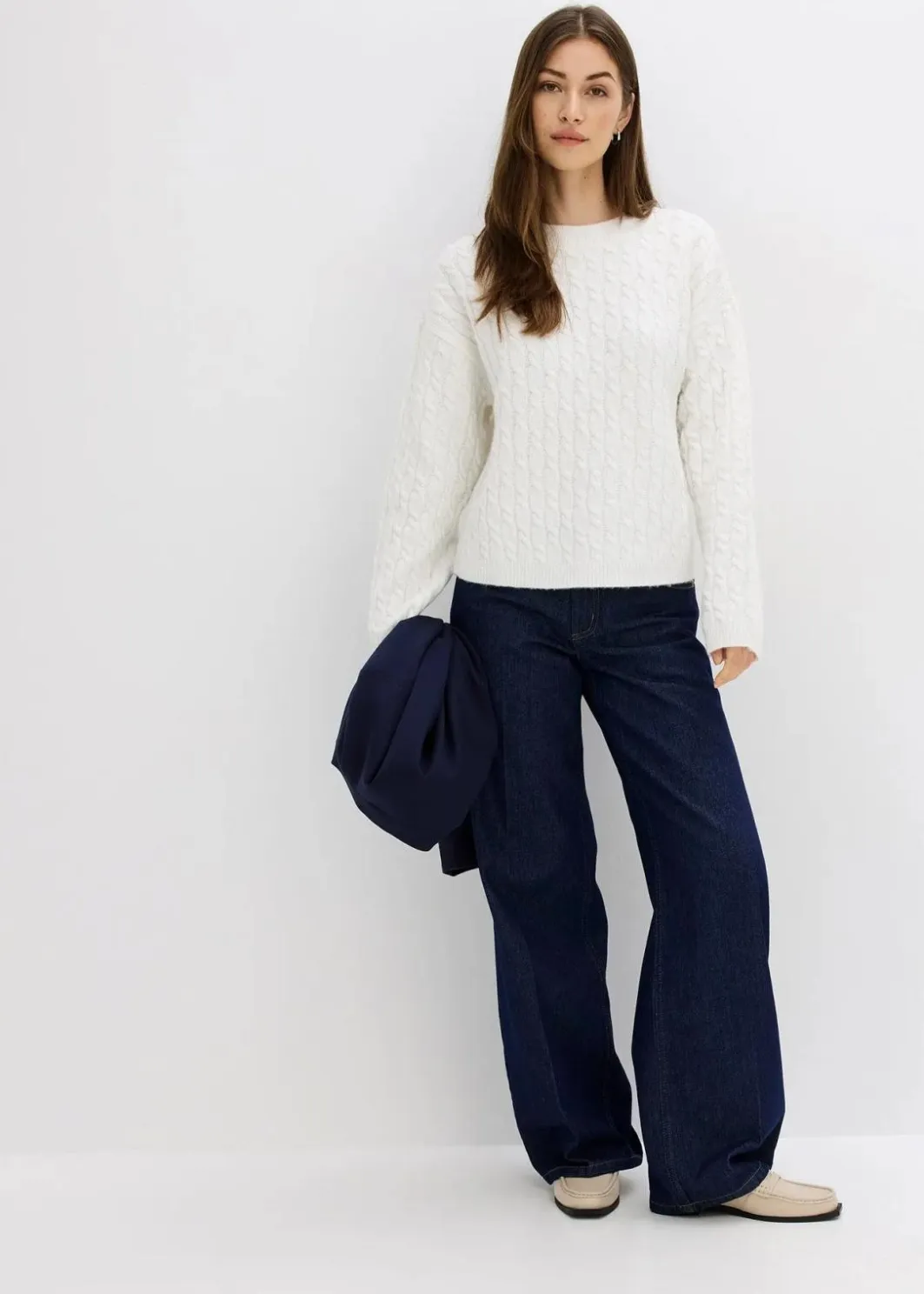 Damen bonprix Bekleidung·Umstandsmode|Bekleidung·Jeans|Pullover mit Zopfmuster