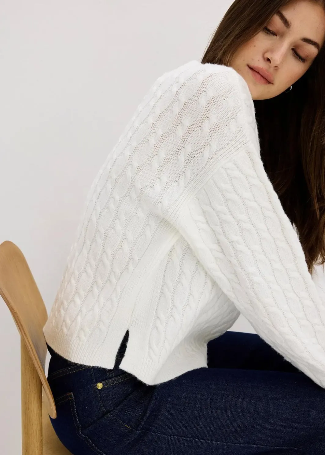 Damen bonprix Bekleidung·Umstandsmode|Bekleidung·Jeans|Pullover mit Zopfmuster