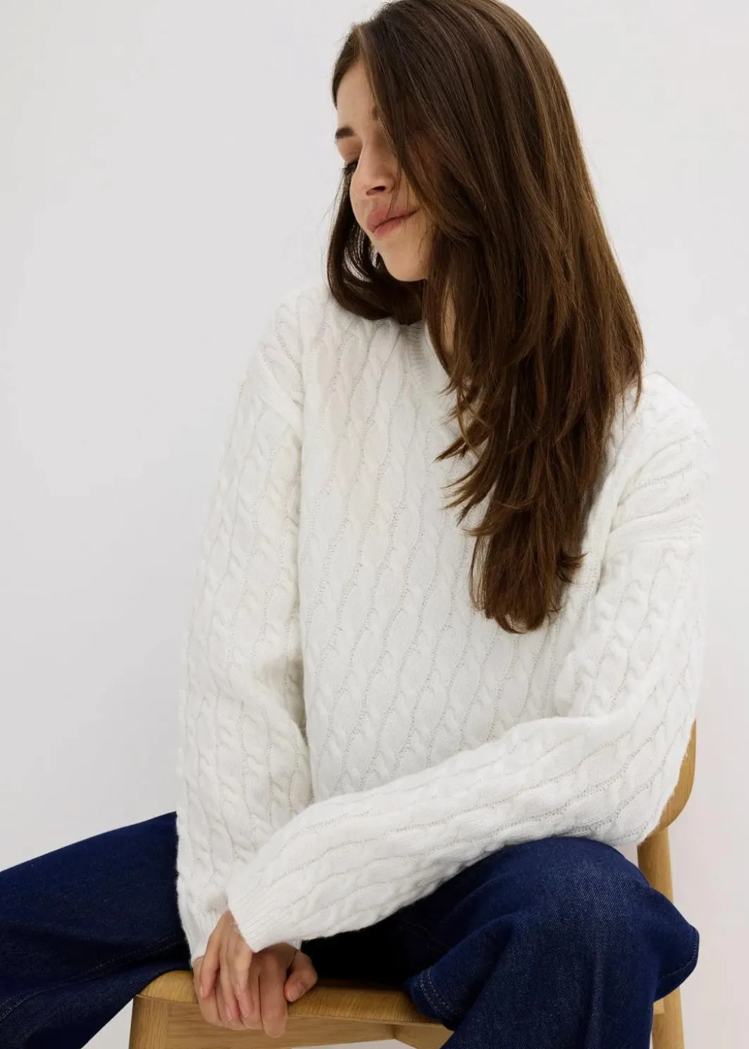 Damen bonprix Bekleidung·Umstandsmode|Bekleidung·Jeans|Pullover mit Zopfmuster