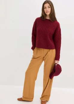 Best Pullover mit Zopfmuster Damen Pullover & Strickjacken|Strickmode